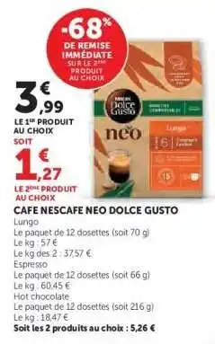 Super U Cafe Nescafe Neo Dolce Gusto offre