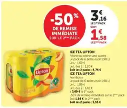 Super U Ice Tea LIPTON Pêche offre