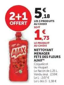 Super U Nettoyant Menager Fete Des Fleurs Ajax offre