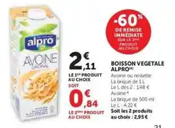 Super U Boisson végétale ALPRO offre