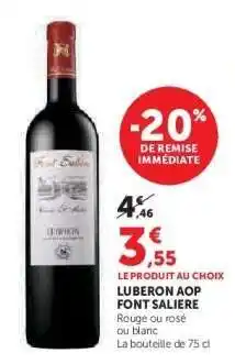 Super U LUBERON AOP FONT SALIERE offre