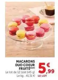 Super U MACARONS DUO COEUR FRUIT offre