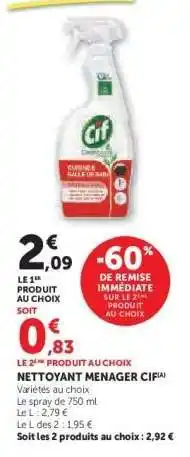 Super U Nettoyant ménager CIF offre
