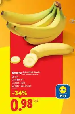 Lidl BANANE offre