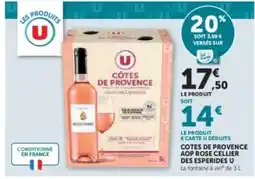 Super U Côtes de Provence AOP Rosé Cellier des Esperides U offre