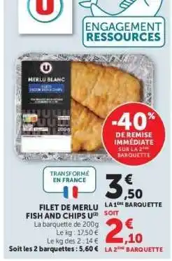 Super U Filet de Merlu Fish and Chips offre