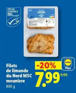 Lidl Filets de limande du Nord MSC meunière offre