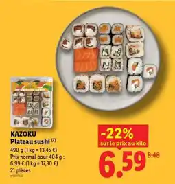 Lidl KAZOKU Plateau sushi offre