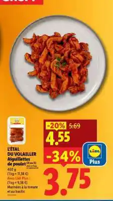 Lidl L'ÉTAL DU VOLAILLER Aiguillettes de poulet offre