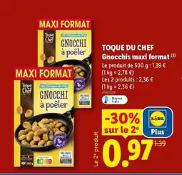 Lidl TOQUE DU CHEF Gnocchis maxi format offre