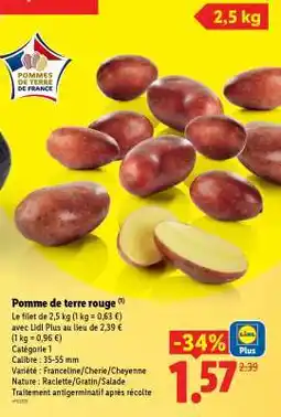Lidl Pomme de terre rouge offre