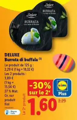 Lidl DELUXE Burrata di buffala offre