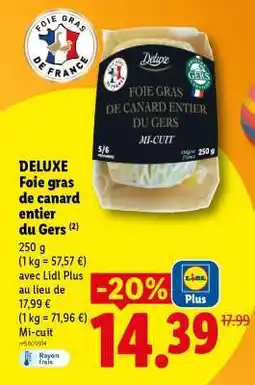 Lidl DELUXE Foie gras de canard entier du Gers offre