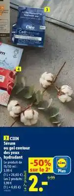 Lidl CIEN Sérum ou gel contour des yeux hydratant offre