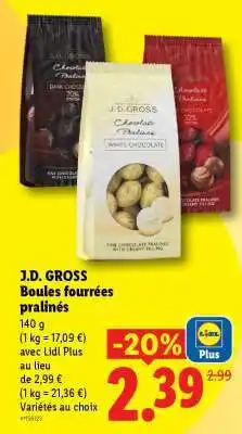 Lidl J.D. GROSS Boules fourrées pralinés offre