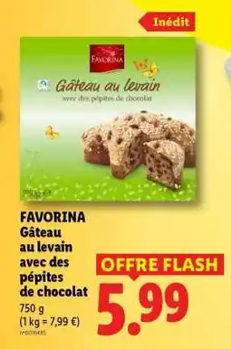 Lidl FAVORINA Gâteau au levain avec des pépites de chocolat offre