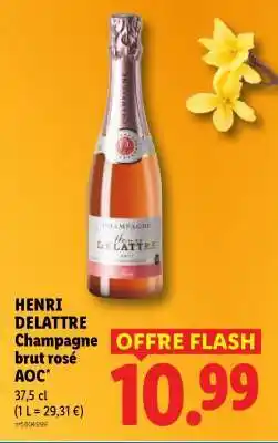 Lidl HENRI DELATTRE Champagne brut rosé AOC offre