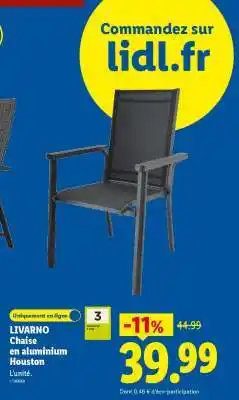 Lidl LIVARNO Chaise en aluminium Houston offre