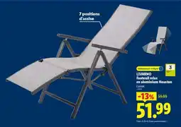 Lidl LIVARNO Fauteuil relax en aluminium Houston offre