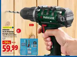 Lidl PARKSIDE Set de démarrage perceuse-visseuse sans fil et accessoires offre