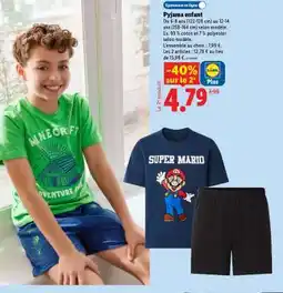 Lidl Pyjama enfant offre