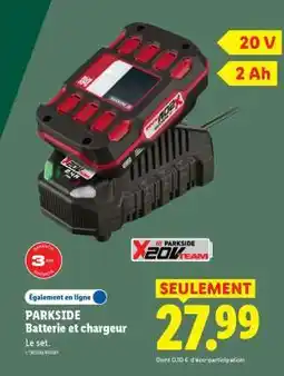 Lidl Parkside Batterie et chargeur offre