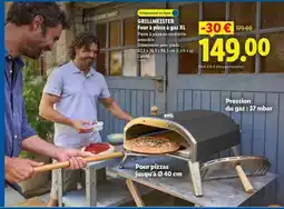 Lidl GRILLMEISTER Four à pizza à gaz XL offre