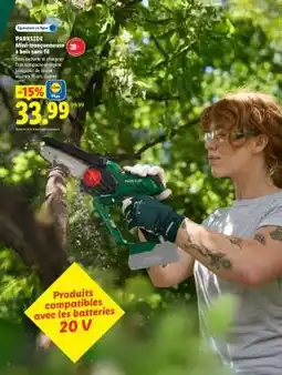 Lidl PARKSIDE Mini-tronçonneuse à bois sans fil offre