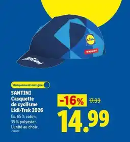 Lidl SANTINI Casquette de cyclisme Lidl-Trek 2026 offre