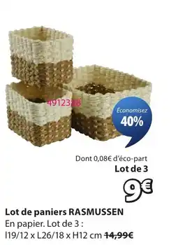 JYSK RASMUSSEN Lot de paniers offre