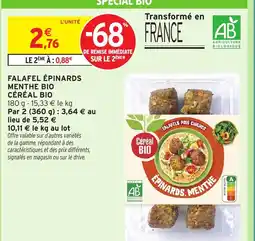 Intermarché Hyper CÉRÉAL BIO Falafel épinards menthe bio offre