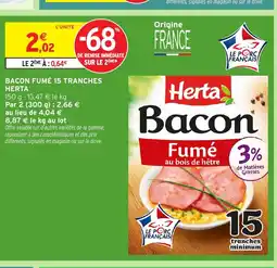 Intermarché Hyper HERTA Bacon fumé 15 tranches offre