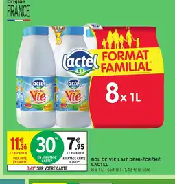 Intermarché Hyper LACTEL Bol de vie lait demi-écrémé offre