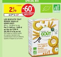 Intermarché Hyper GOOD GOÛT Les biscuits tout ronds vanille good goût offre