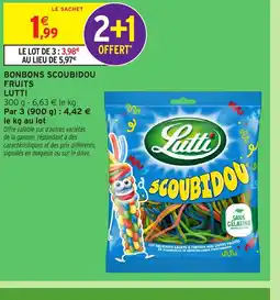 Intermarché Hyper LUTTI Bonbons scoubidou fruits offre