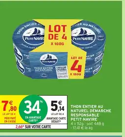 Intermarché Hyper PETIT NAVIRE Thon entier au naturel démarche responsable offre