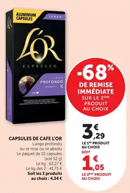 Bi1 Capsules de cafe l'or offre