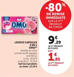 Bi1 Lessive capsules 3 en 1 omo offre