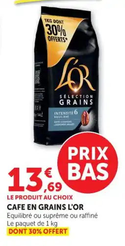 Bi1 Cafe en grains l'or offre