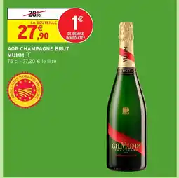 Intermarché Hyper MUMM Aop champagne brut offre