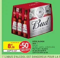 Intermarché Hyper BUD Bière blonde offre
