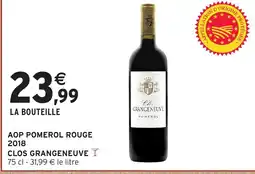 Intermarché Hyper CLOS GRANGENEUVE Aop pomerol rouge 2018 offre