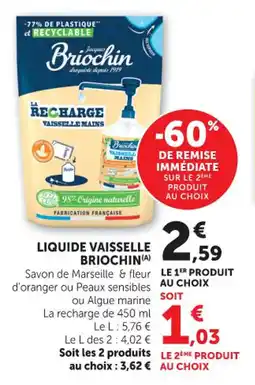 Bi1 Liquide vaisselle briochin offre