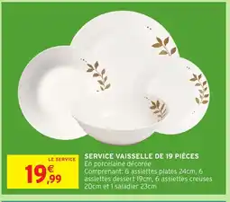Intermarché Hyper Service vaisselle de 19 pièces offre