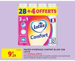 Intermarché Hyper LOTUS Papier hygiénique confort blanc x28 offre
