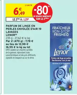 Intermarché Hyper LENOR Parfum de linge en perles envolée d'air 19 lavages offre