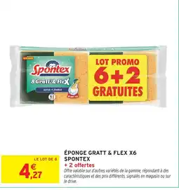 Intermarché Hyper SPONTEX Éponge gratt & flex x6 offre