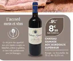 Point Vert Chateau gamage aoc bordeaux supérieur offre