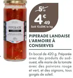 Point Vert L'armoire à conserves piperade landaise offre