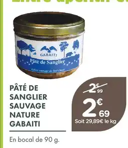 Point Vert Gabaiti pâté de sanglier sauvage nature offre